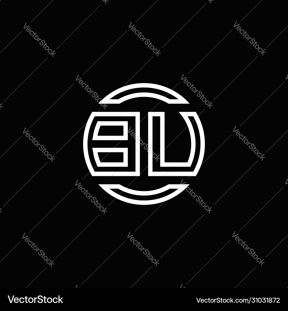 Bu logo monogram with negative space circle Bu logo monogram with negative space circle Vector Image