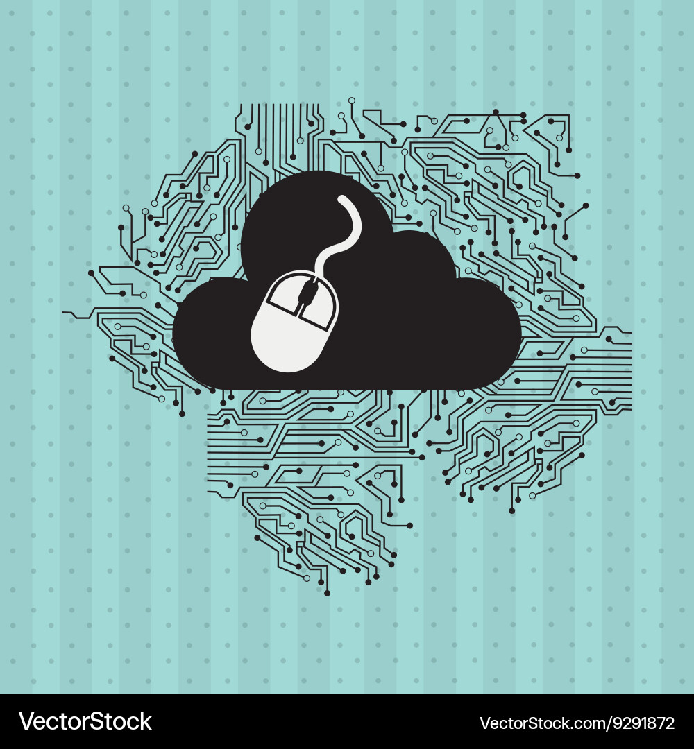 Cloud computing design vector image