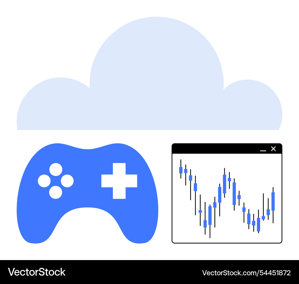 Cloud Computing-Symbol mit einem Spielcontroller Cloud Computing-Symbol mit einem Spielcontroller vektorbild
