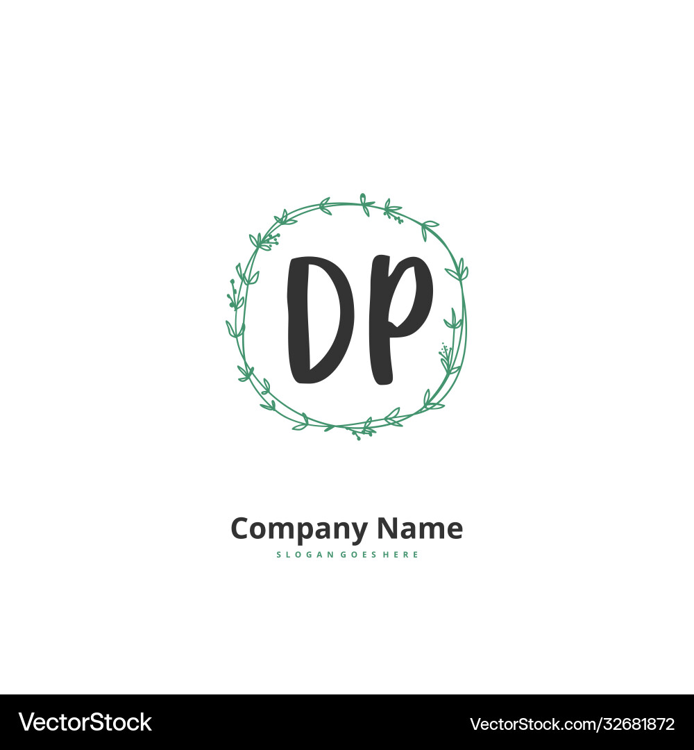 D p dp initial handwriting and signature logo Vector Image