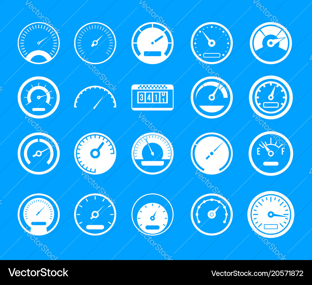 Dashboard Speed Icons Set vector image