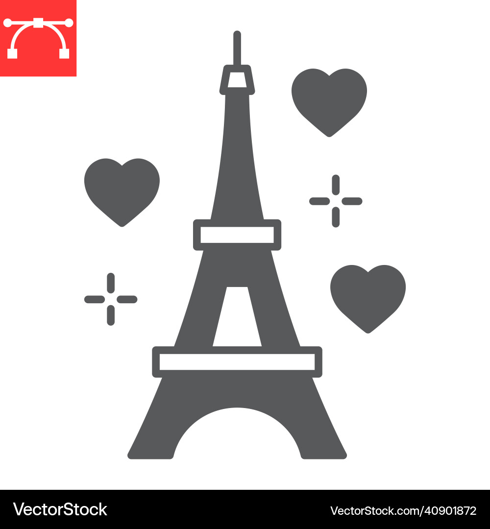 Eiffel tower glyph icon Vector Image