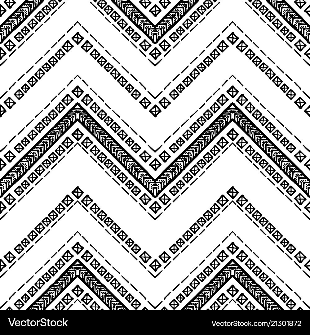 Hand drawn pattern zigzag and stripe line Hand drawn pattern zigzag and stripe line Vector Image