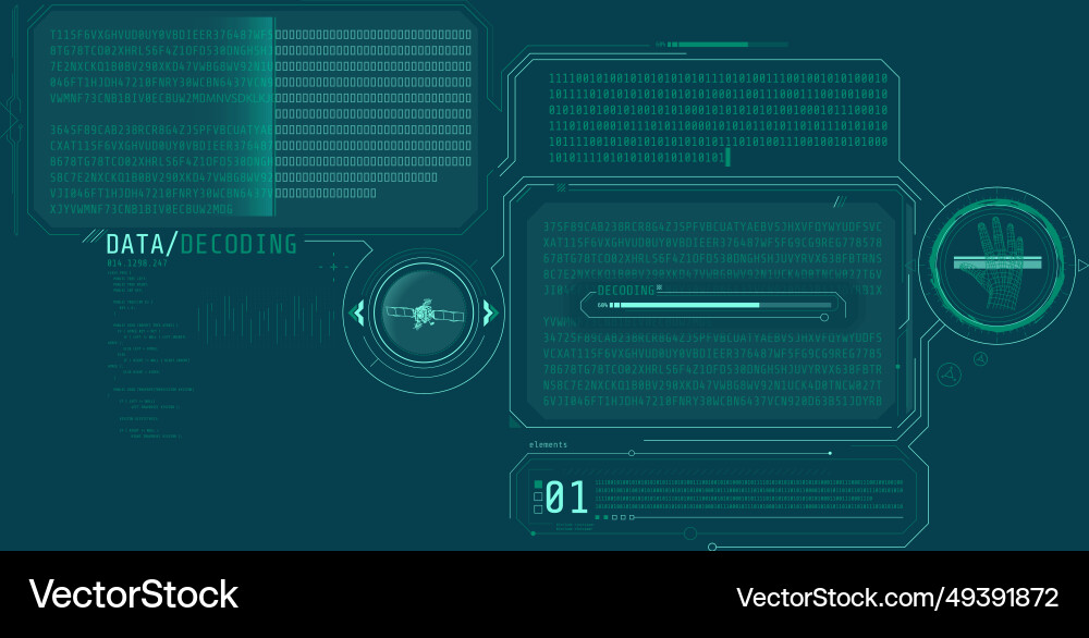 Hud interface design for decoding satellite vector image