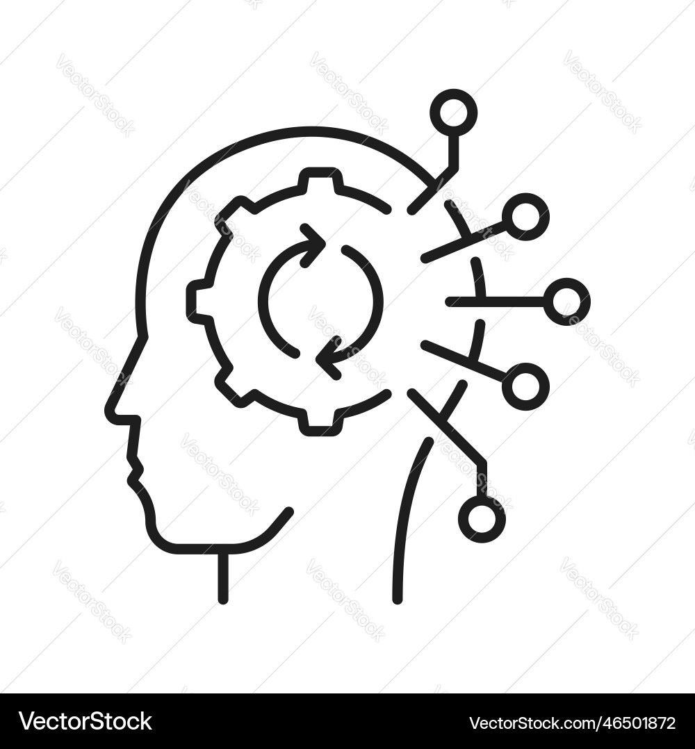Human brain with rpa robotic process automation Human brain with rpa robotic process automation vector image
