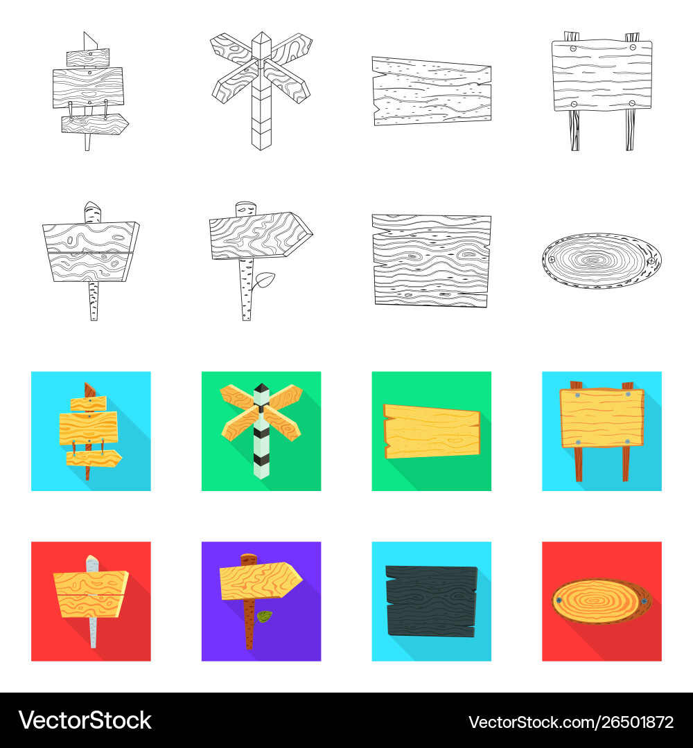 Isolated object raw and forest sign set Vector Image