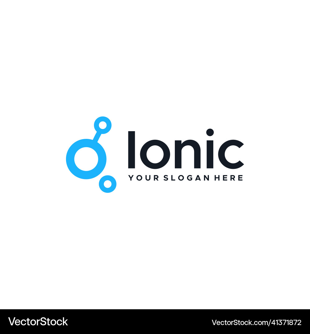 Minimalist simple ionic circuit circle logo design Vector Image