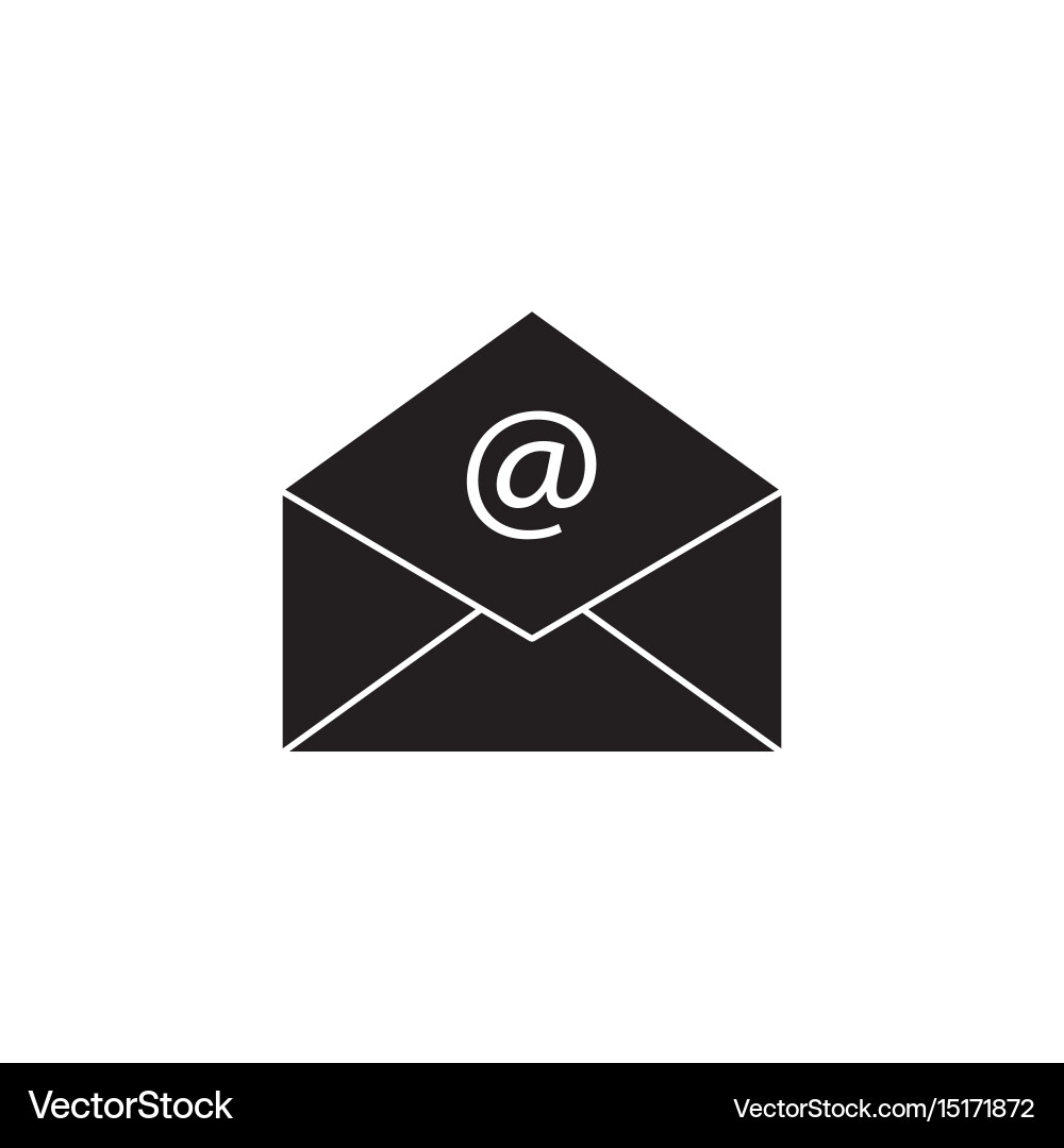 Open mail solid icon representing email envelope vector image