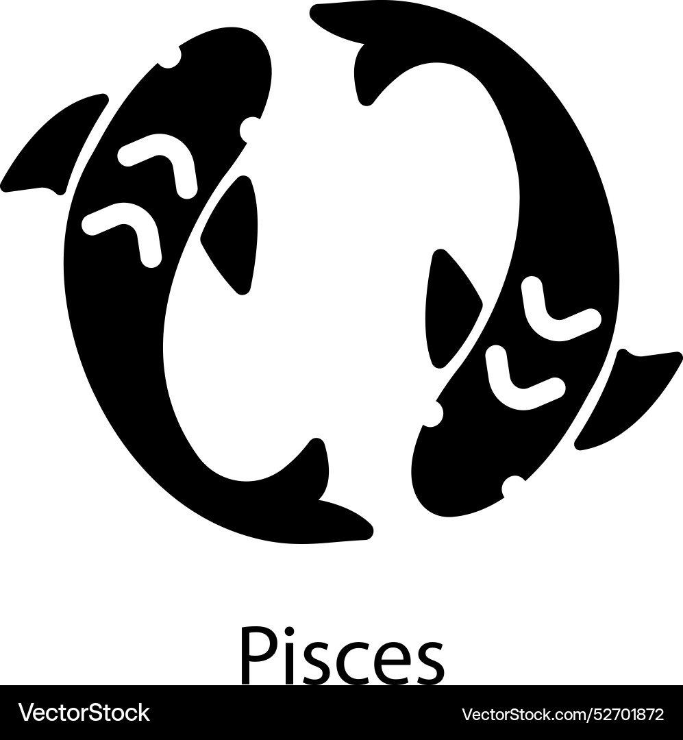 Pisces Zodiac Sign Symbol Vector Image