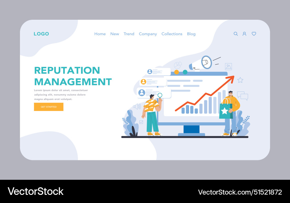 Reputation management web or landing building Vector Image