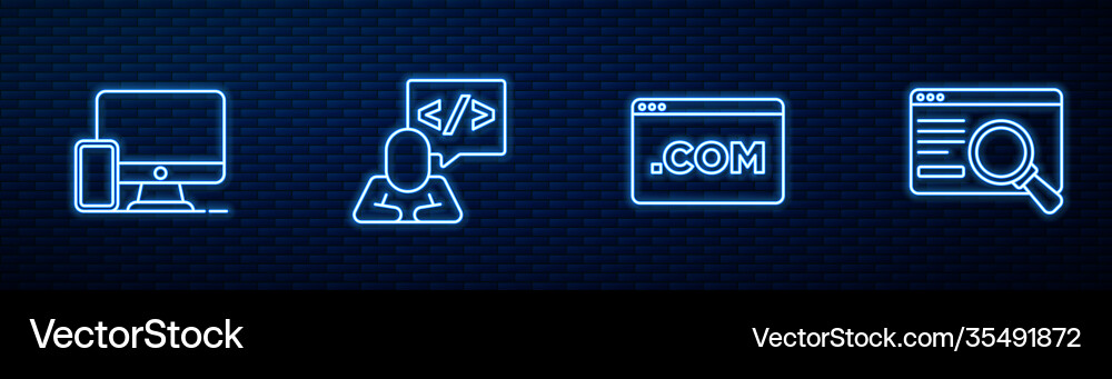 Set line ui or ux design monitor and mobile Set line ui or ux design monitor and mobile vector image