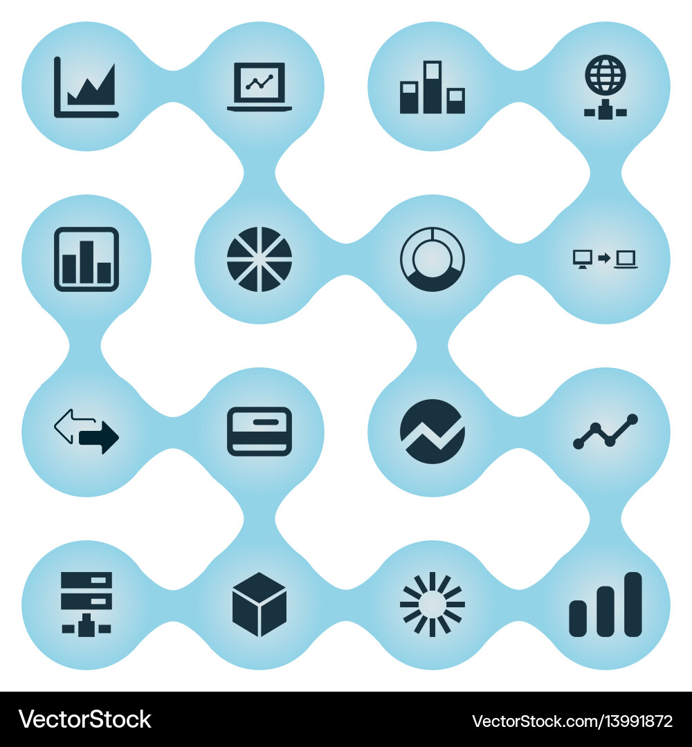 Set of simple data icons vector image