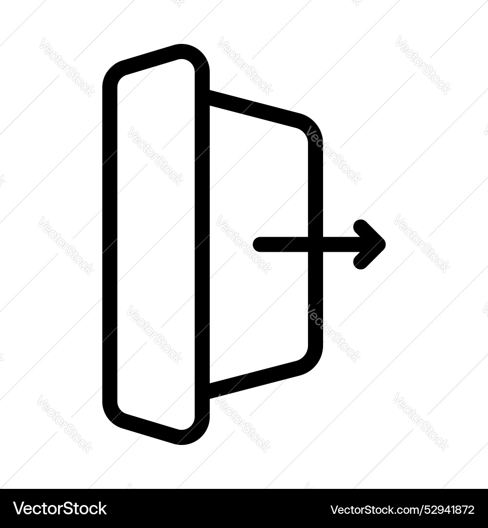 Sign out icon set exit quit symbol output Vector Image