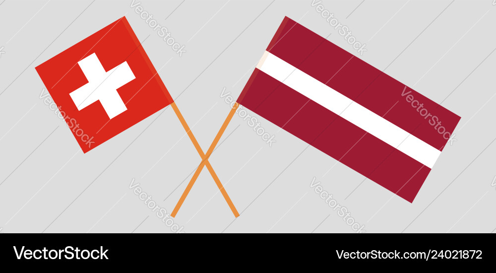 Swiss and latvian flags Vector Image