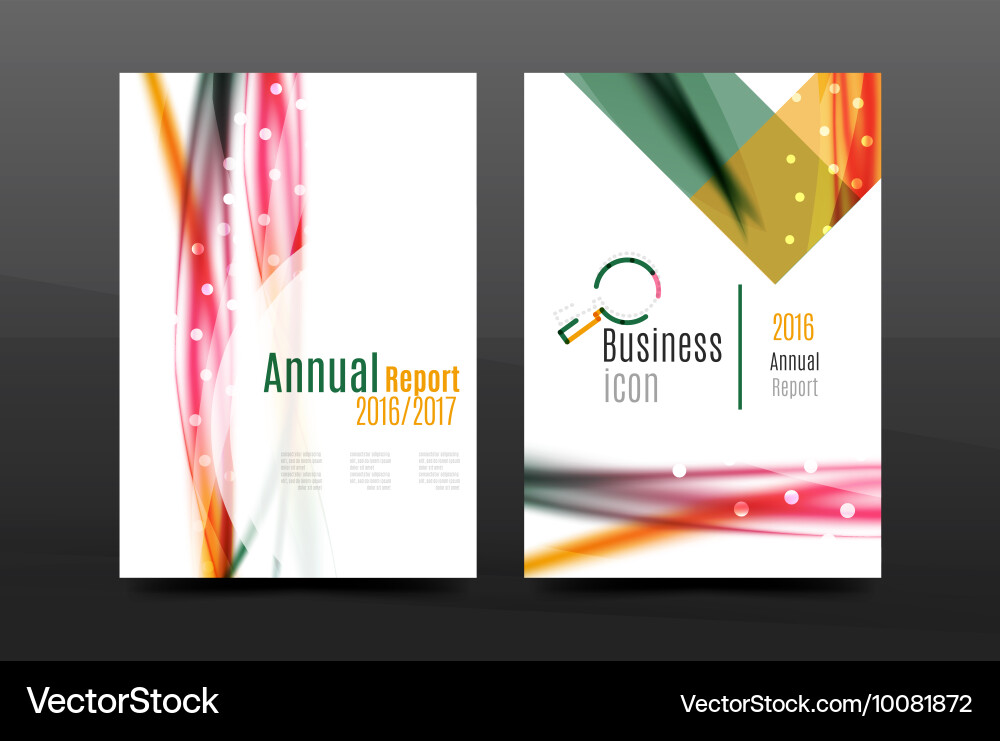 Wave pattern a4 annual report template vector image