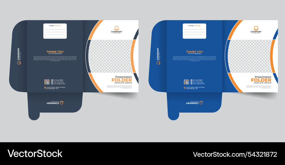 With image modern presentation file folder design Vector Image