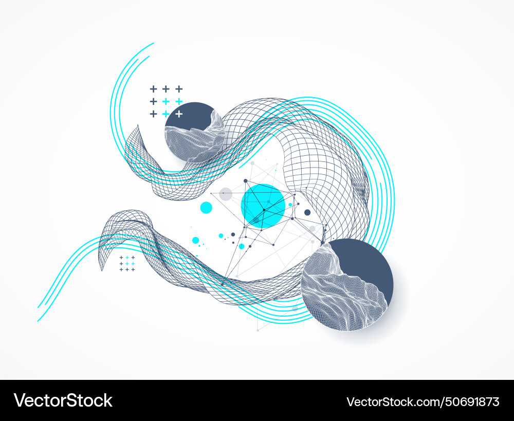 Abstract wave is made in a frame style template vector image