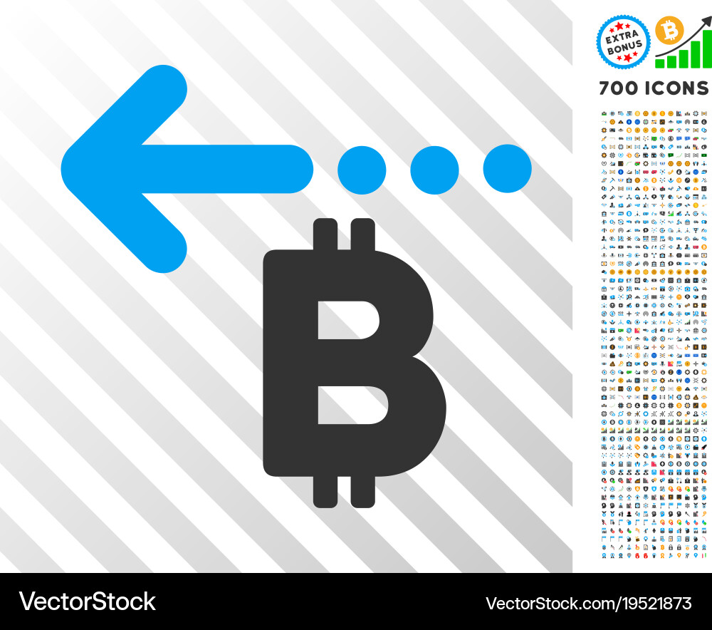 Bitcoin refund back flat icon with bonus – Royalty-Free Vector | VectorStock