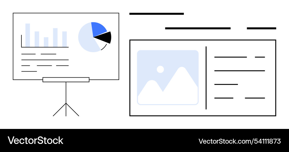 Business presentation with data charts and image Vector Image