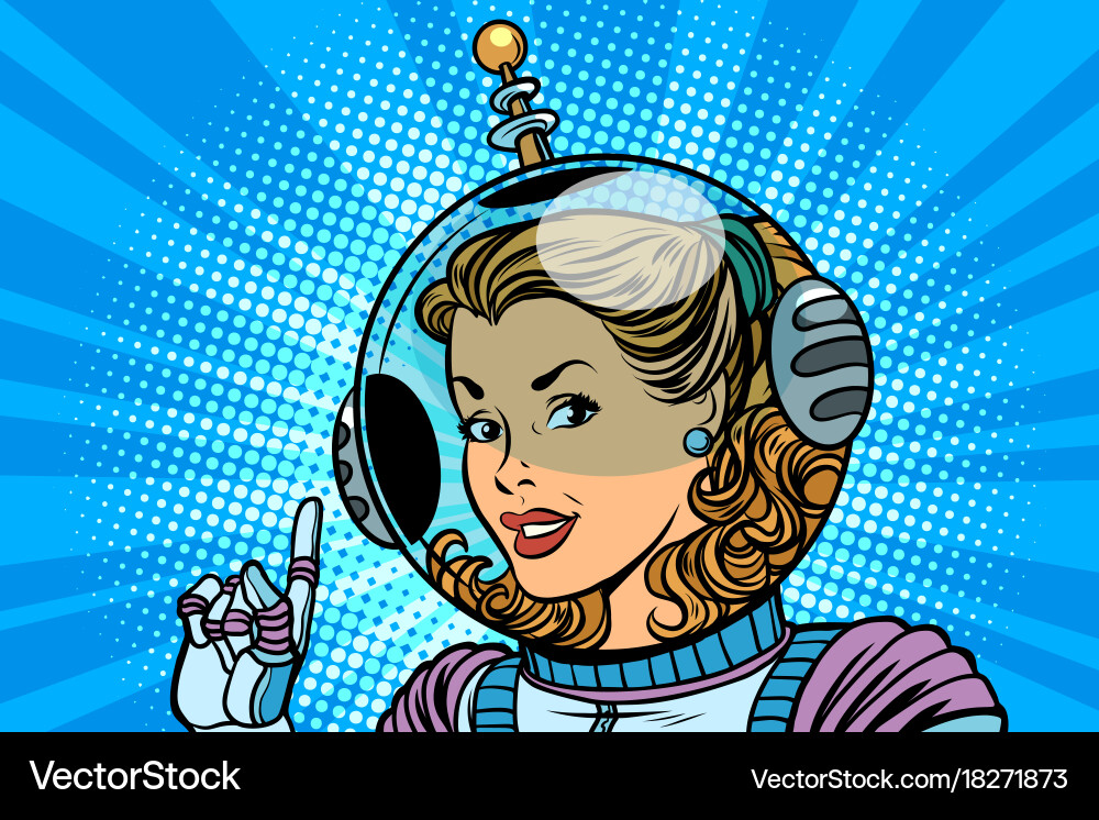 Cosmonaut in Spacesuit Vector Image