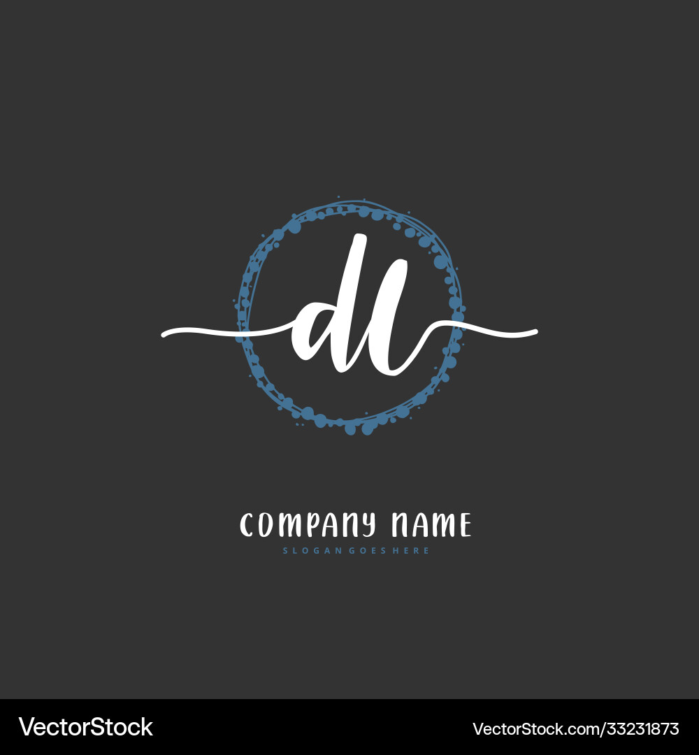 D l dl initial handwriting and signature logo Vector Image