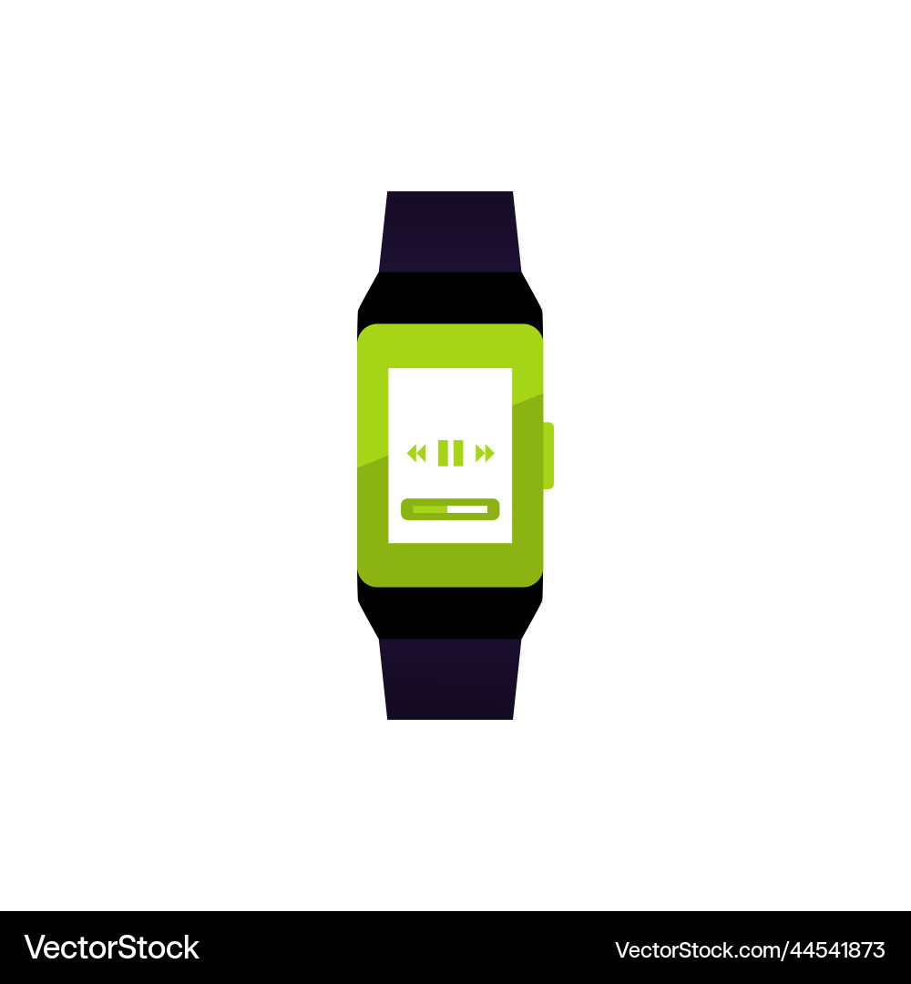 Digital smart watch with music player on display vector image