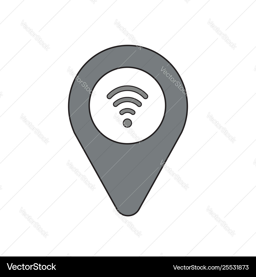 Icon concept pointer with wireless wifi symbol Icon concept pointer with wireless wifi symbol Vector Image