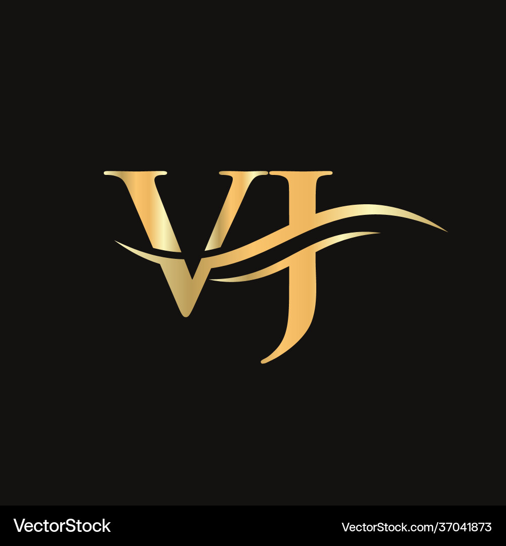 Initial linked letter vj logo design Royalty Free Vector