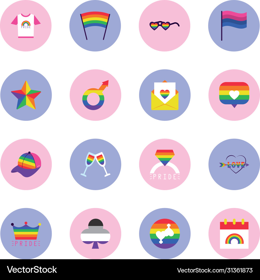 Lgbt Stolz Flaggen und Elemente Symbol Block Lgbt Stolz Flaggen und Elemente Symbol Block vektorbild