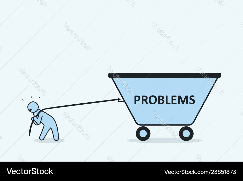 Man Pulling a Problem vector image