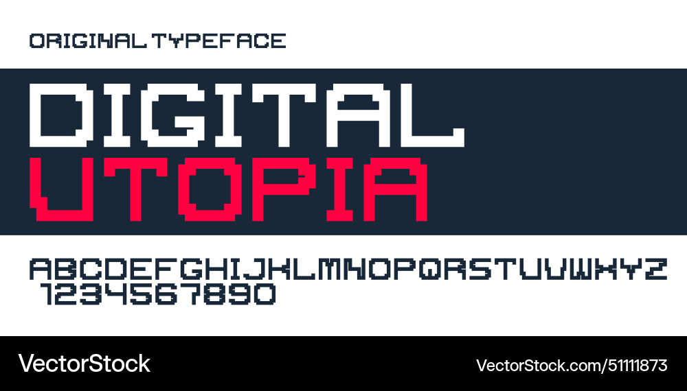 Minimal geometric cyberpunk font typeface Minimal geometric cyberpunk font typeface vector image