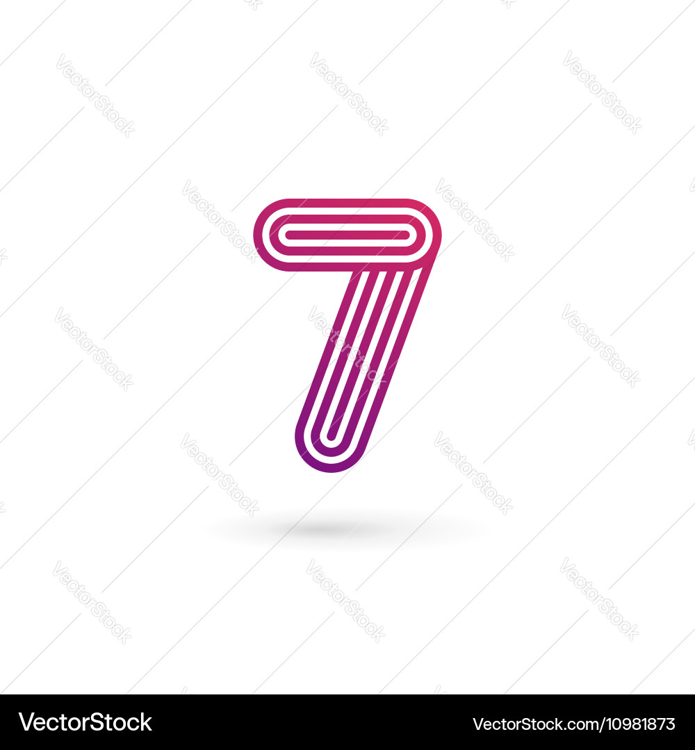 Number 7 logo icon design template elements Vector Image