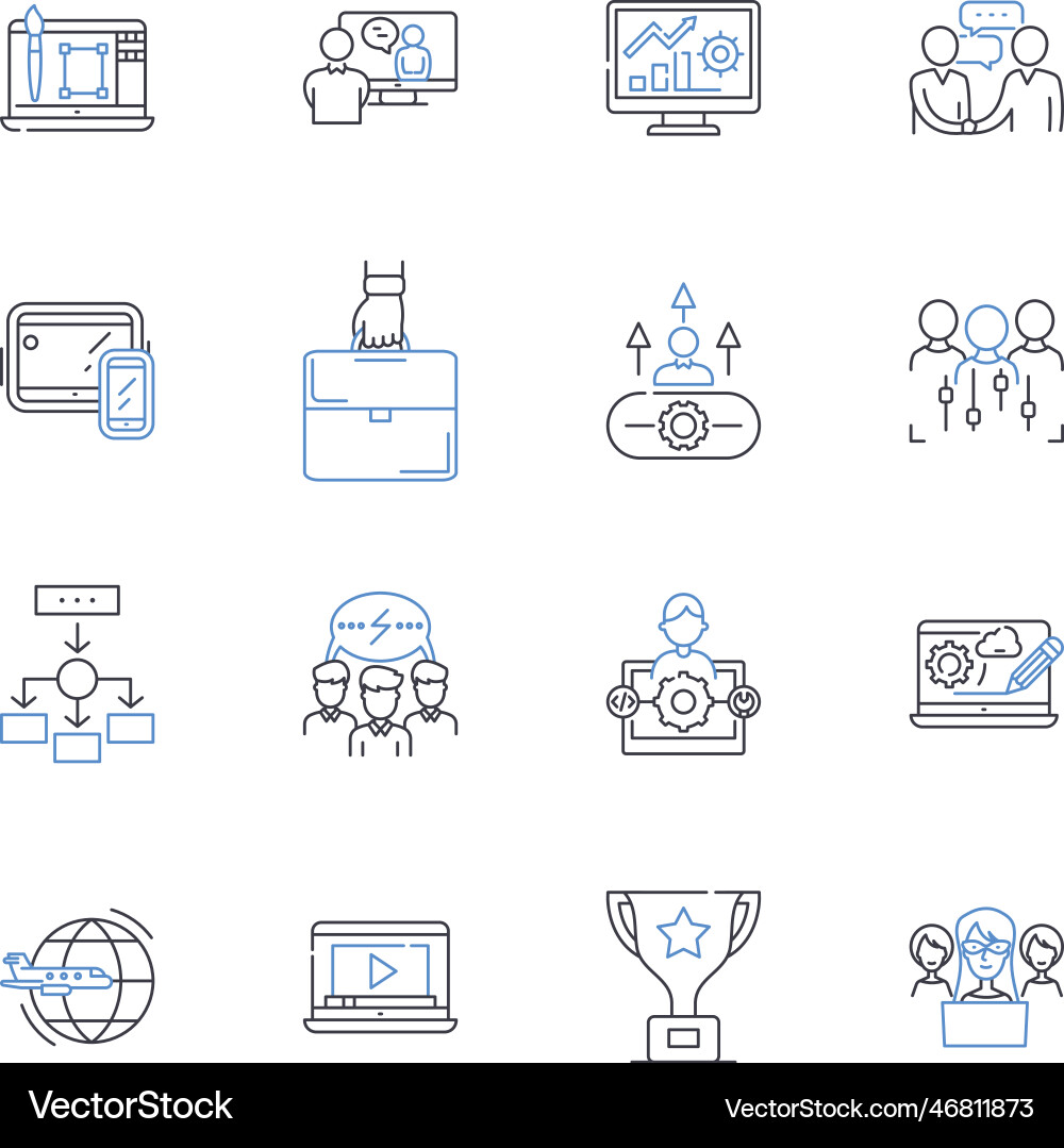 Operations branch line icons collection Vector Image