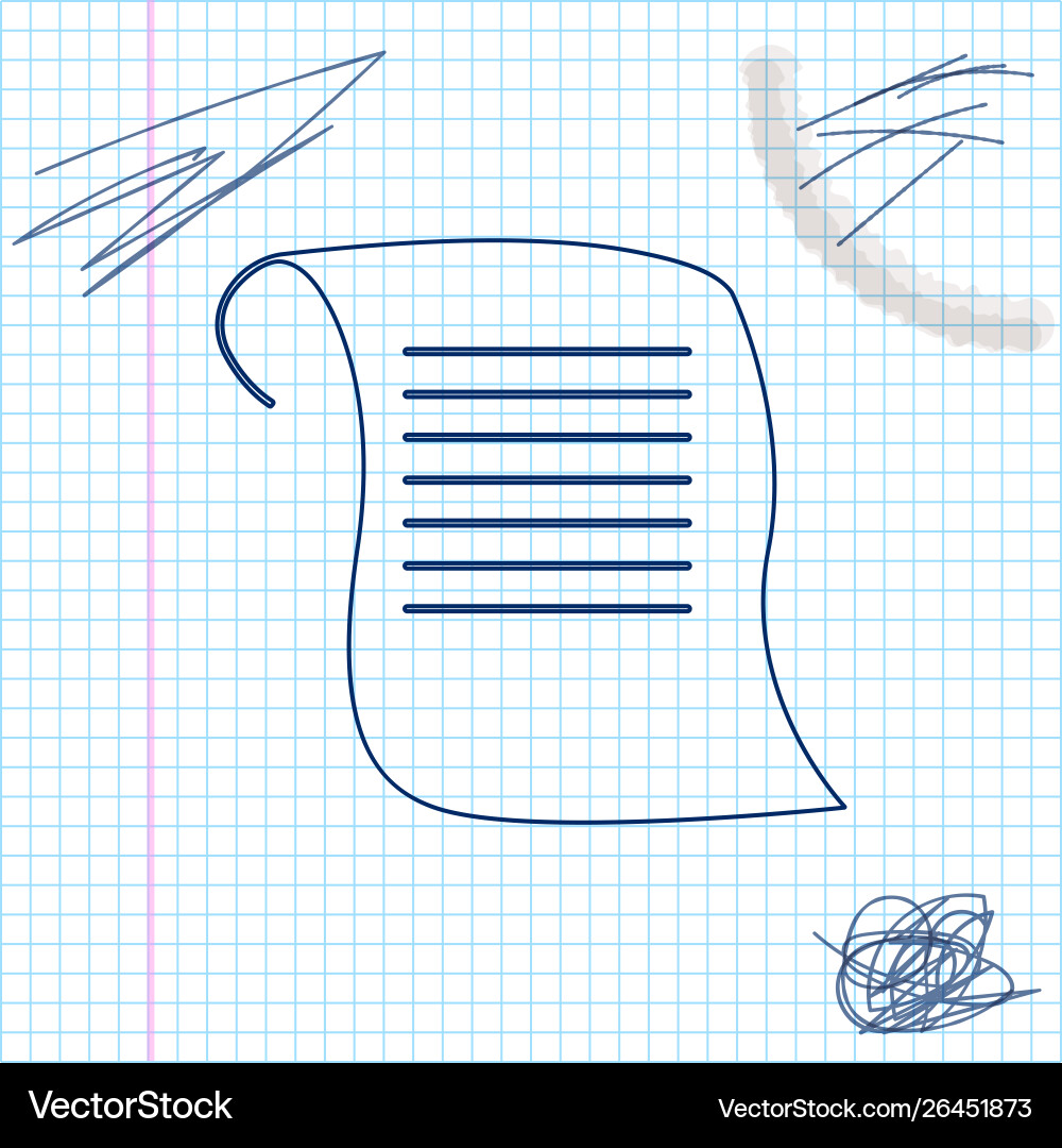 Paper scroll line sketch icon isolated on white Paper scroll line sketch icon isolated on white vector image