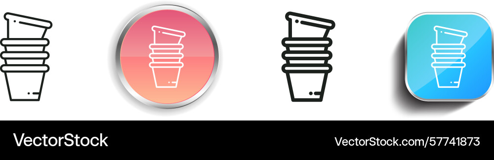 Pots icon thin linear regular and button style Pots icon thin linear regular and button style vector image