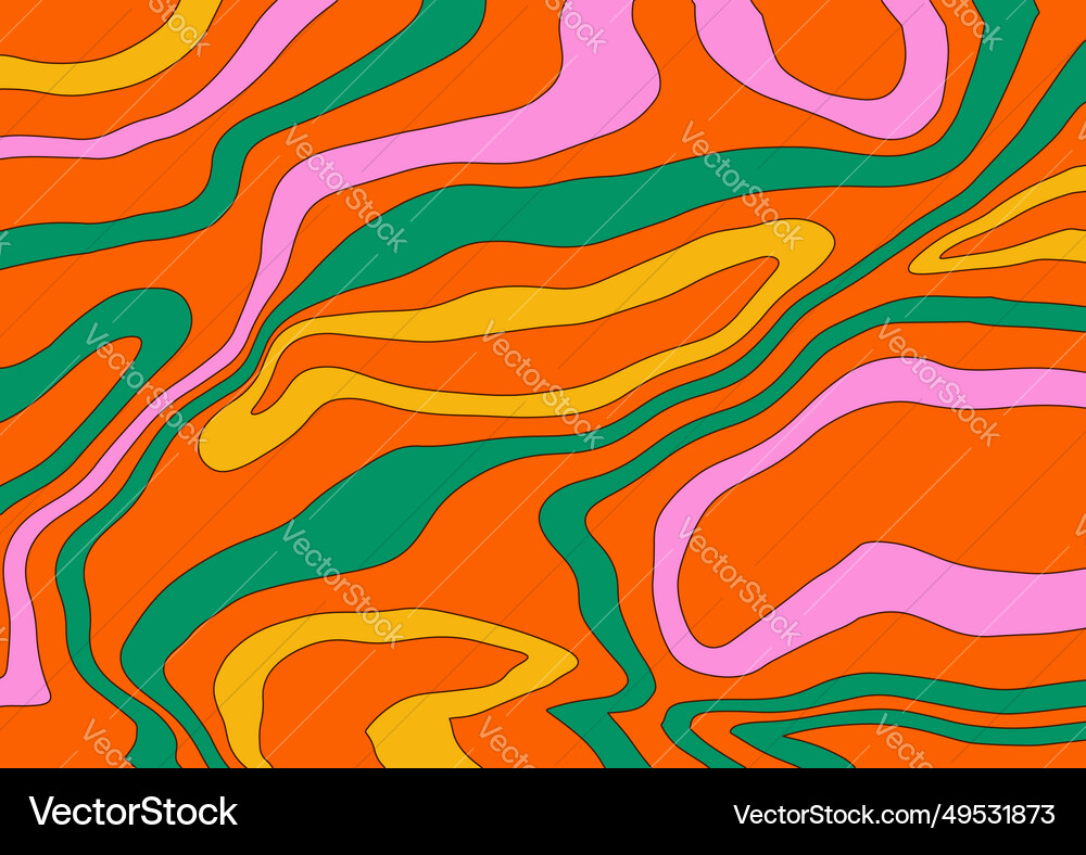 Retro Wavy Pattern - Groovy Vibes Vector Image
