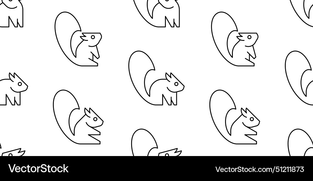 Seamless pattern with squirrels Vector Image
