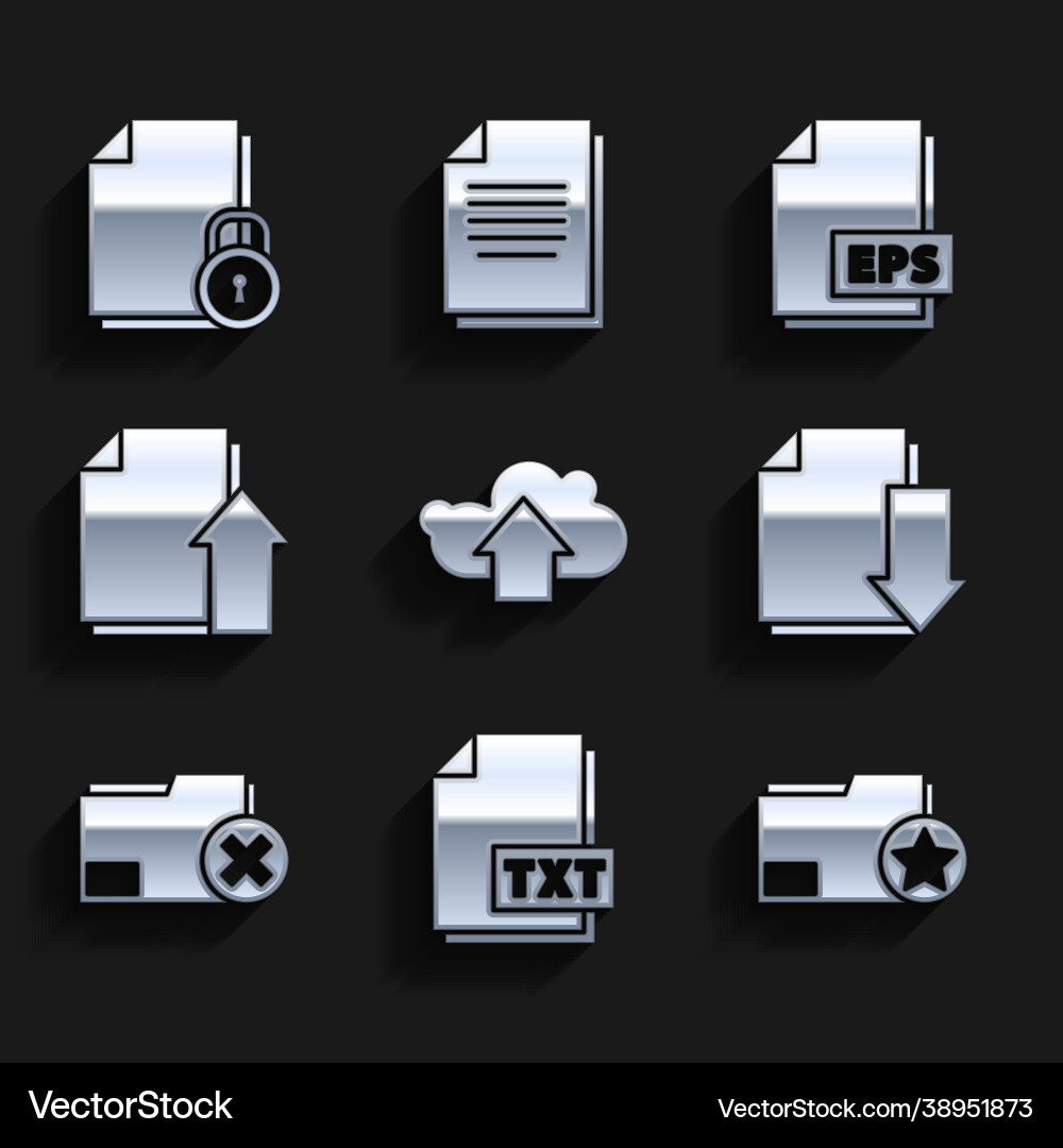 Set cloud upload txt file document Set cloud upload txt file document vector image