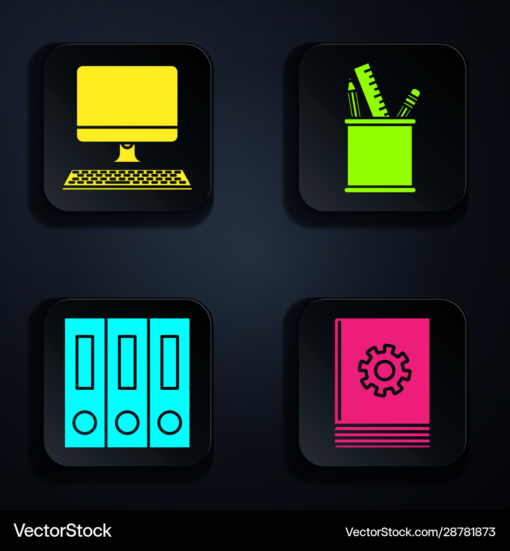 Set user manual computer monitor with keyboard Set user manual computer monitor with keyboard Vector Image