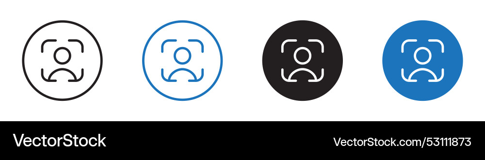 User scan icon set outline User scan icon set outline vector image