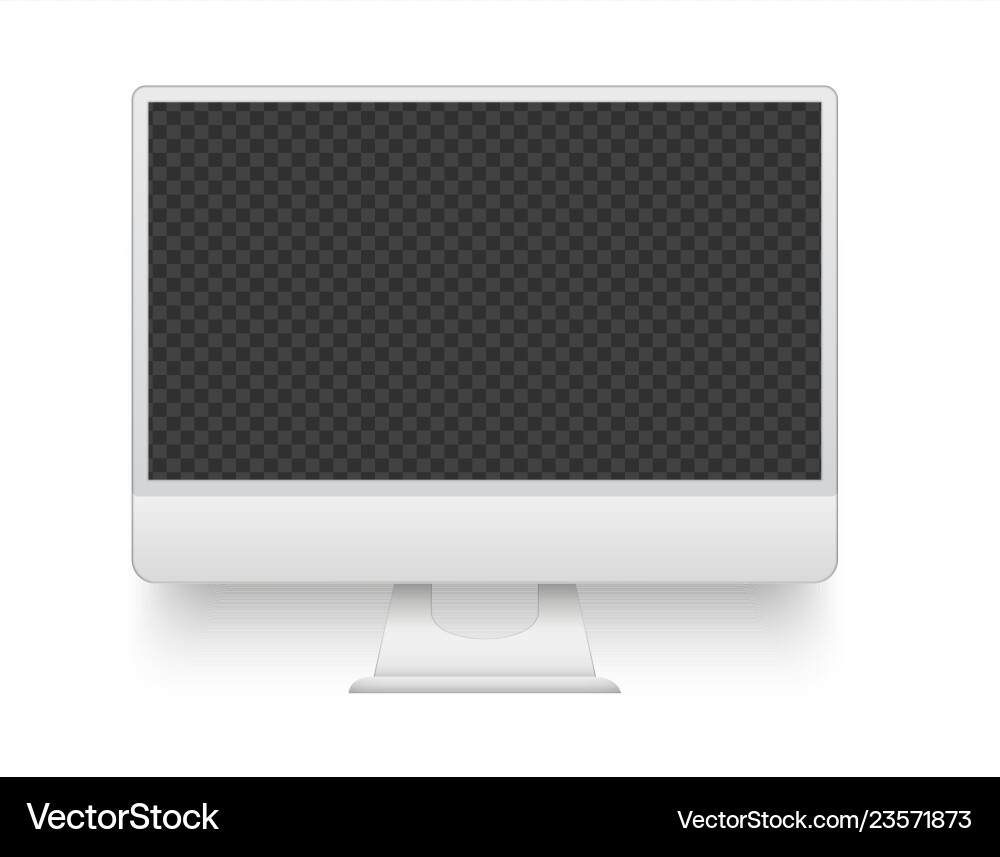 White pc screen mockup electronics device Vector Image