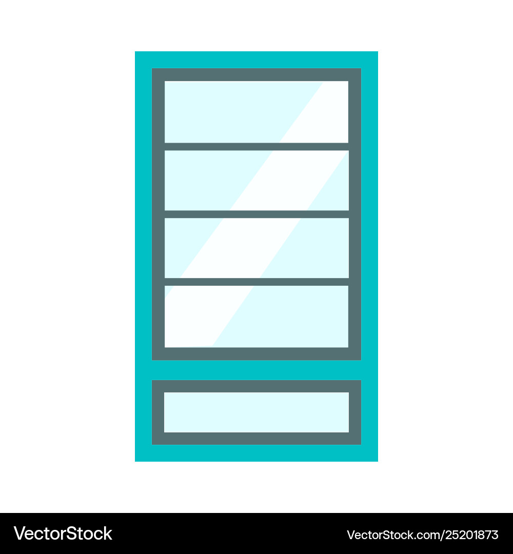 Window glass front view architecture concept vector image