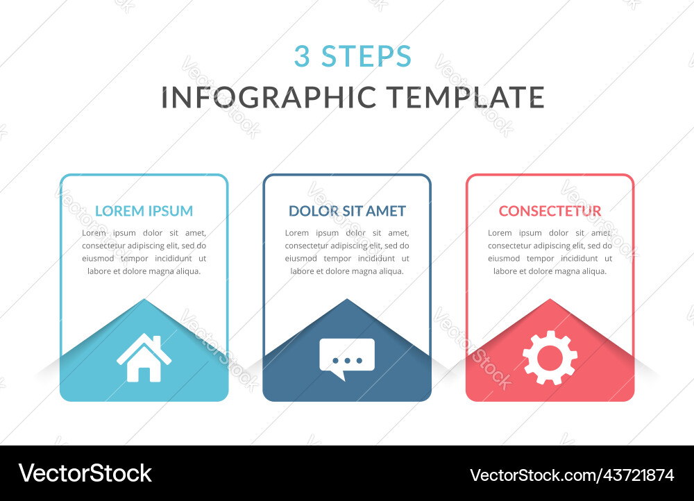 3 Steps Workflow Template Vector Image