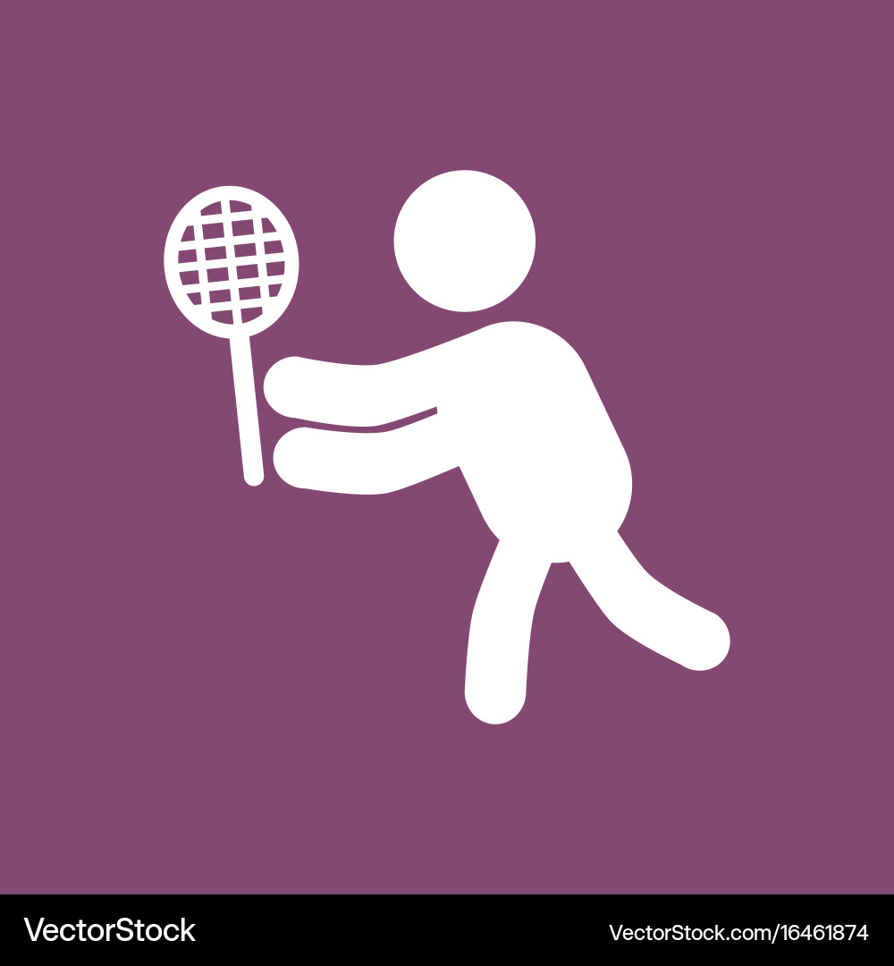 Badminton player in action logo - super lightning Vector Image