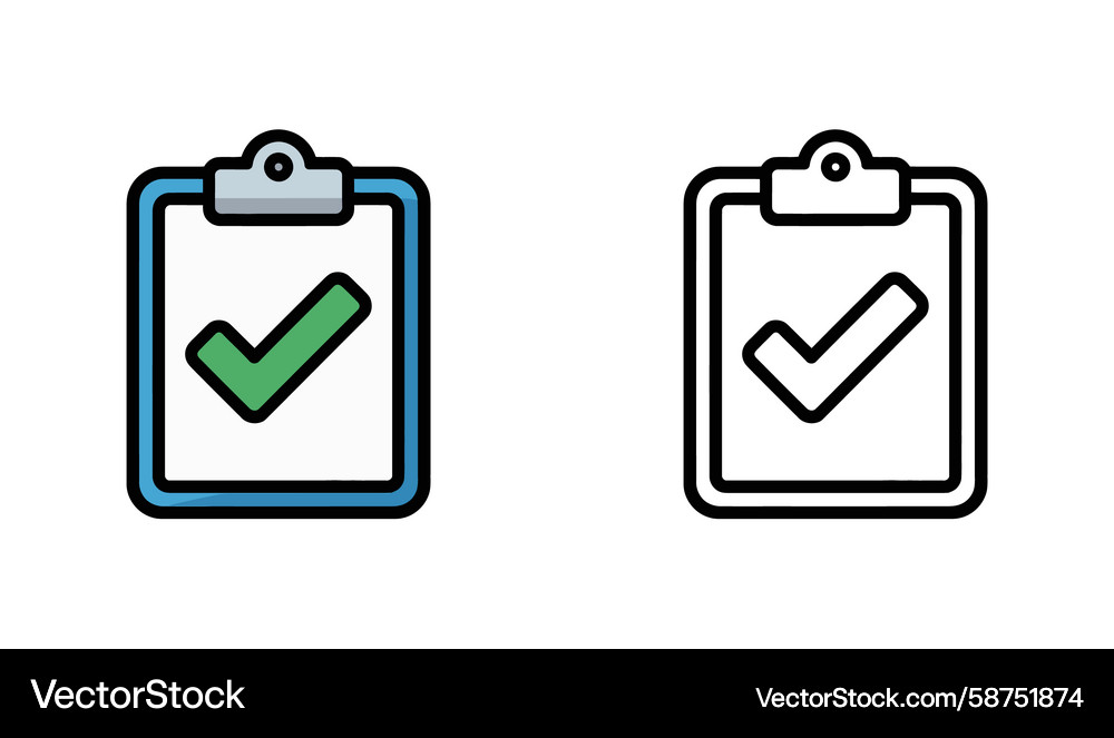 Checklist Icons - Task Completion Vector Image