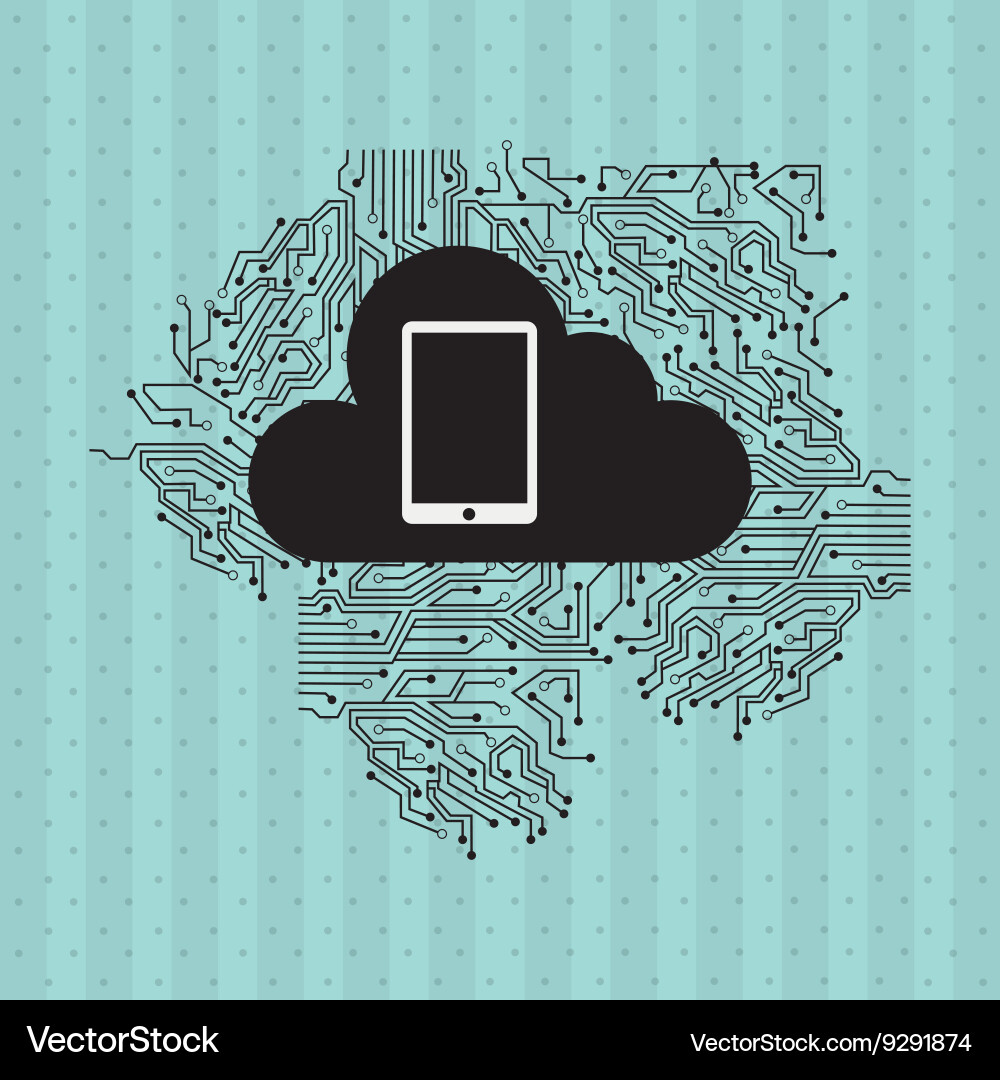 Cloud computing design vector image