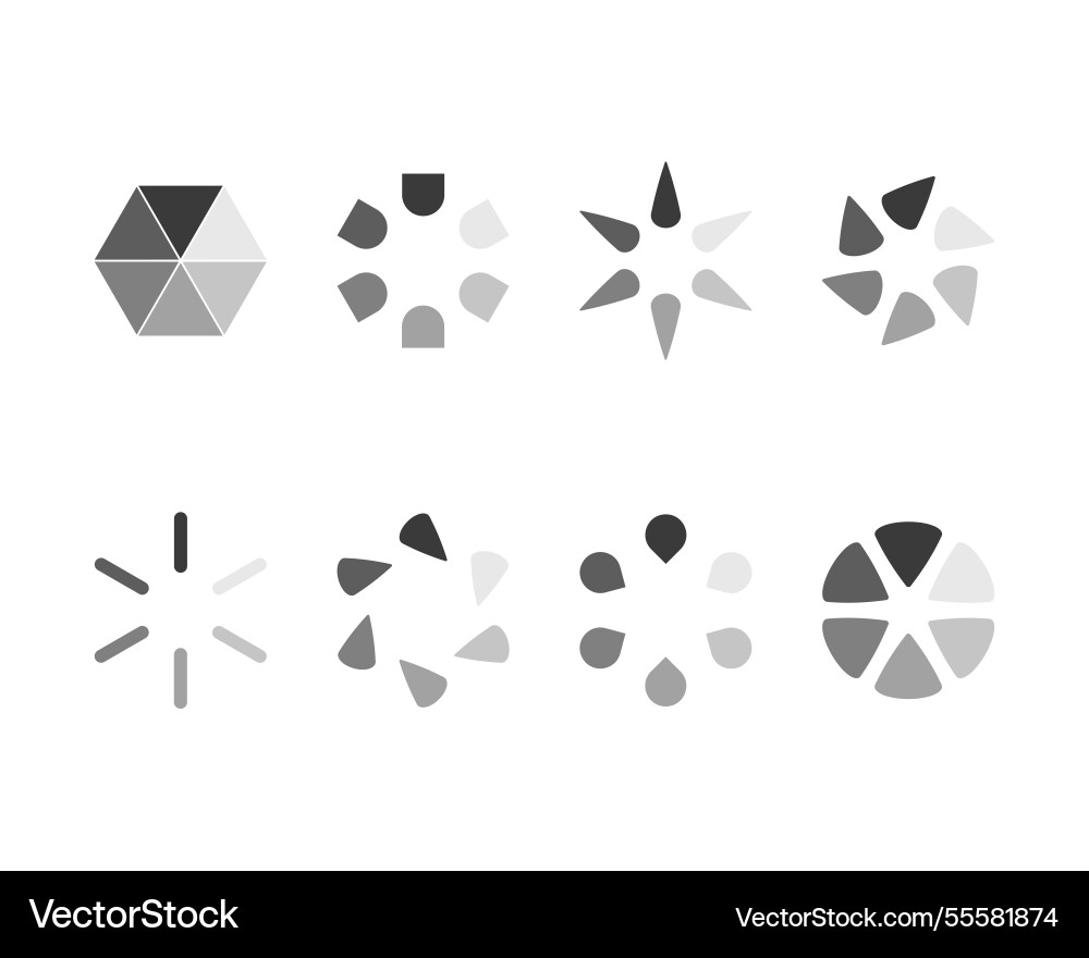 Collection loading bar status icon set of loaded vector image