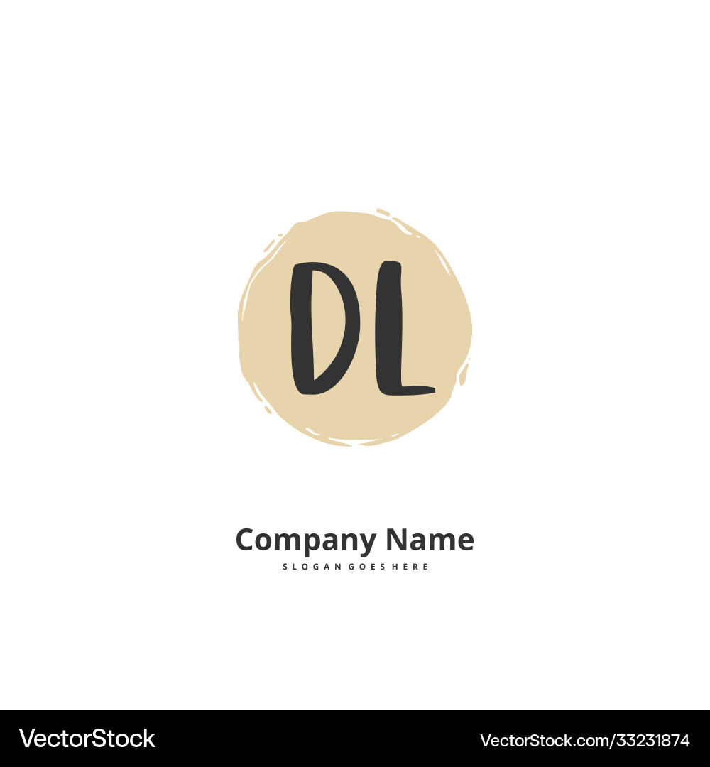 D l dl initial handwriting and signature logo D l dl initial handwriting and signature logo vector image