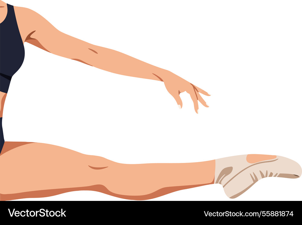 Dynamic ballet dancer executing an elegant leg Dynamic ballet dancer executing an elegant leg Vector Image