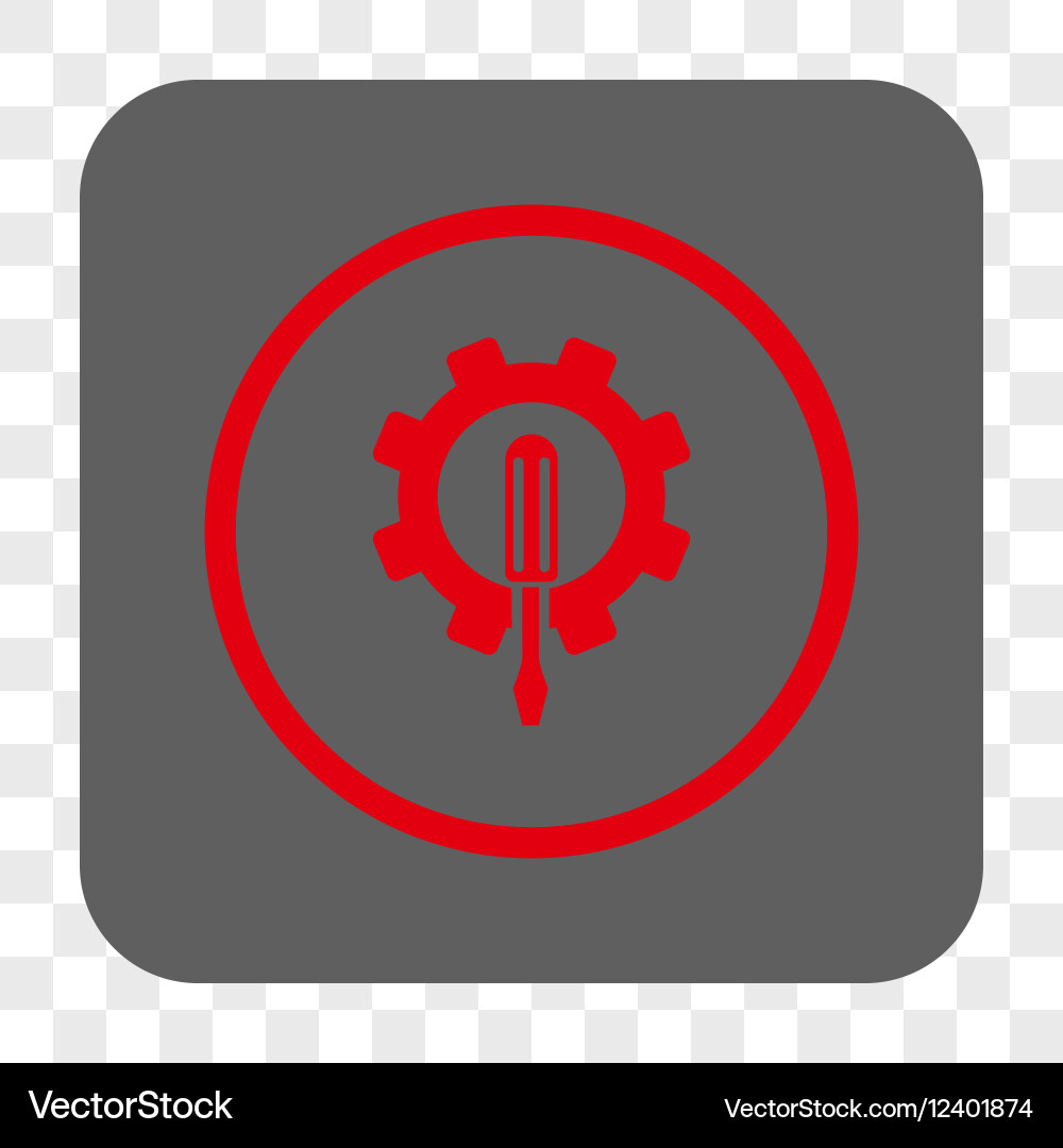 Engineering rounded square button vector image